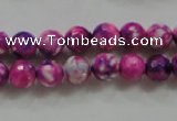 CAA795 15.5 inches 8mm faceted round fire crackle agate beads