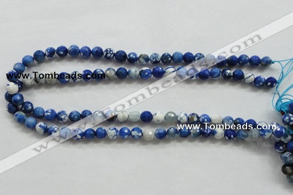 CAA796 15.5 inches 8mm faceted round fire crackle agate beads