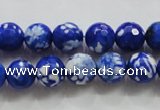 CAA798 15.5 inches 10mm faceted round fire crackle agate beads