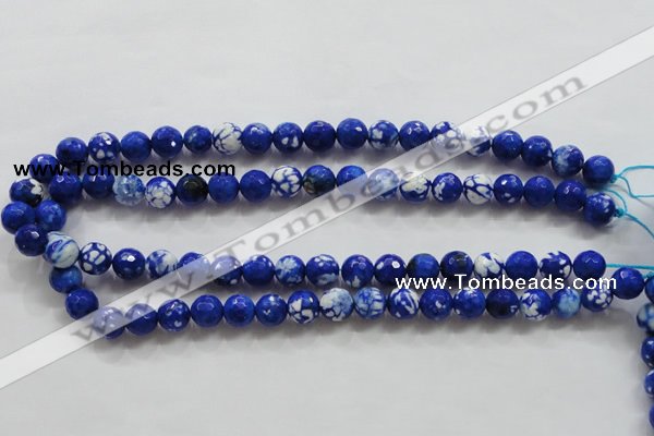 CAA798 15.5 inches 10mm faceted round fire crackle agate beads