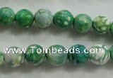 CAA800 15.5 inches 10mm faceted round fire crackle agate beads