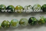 CAA801 15.5 inches 10mm faceted round fire crackle agate beads