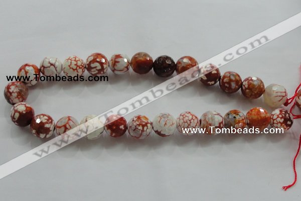 CAA812 15.5 inches 16mm faceted round fire crackle agate beads