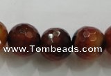 CAA814 15.5 inches 16mm faceted round fire crackle agate beads