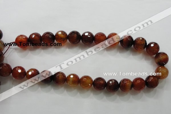 CAA814 15.5 inches 16mm faceted round fire crackle agate beads