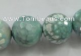 CAA823 15.5 inches 20mm faceted round fire crackle agate beads