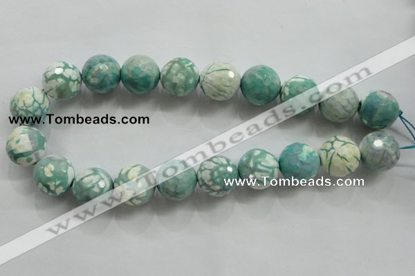 CAA823 15.5 inches 20mm faceted round fire crackle agate beads