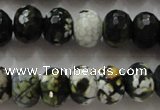 CAA828 15.5 inches 10*14mm faceted rondelle fire crackle agate beads