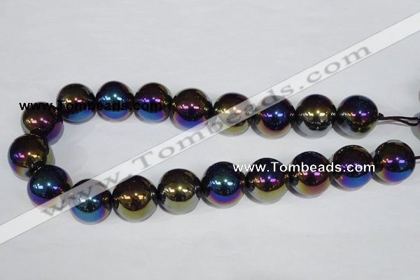 CAA852 15.5 inches 22mm round AB-color black agate beads