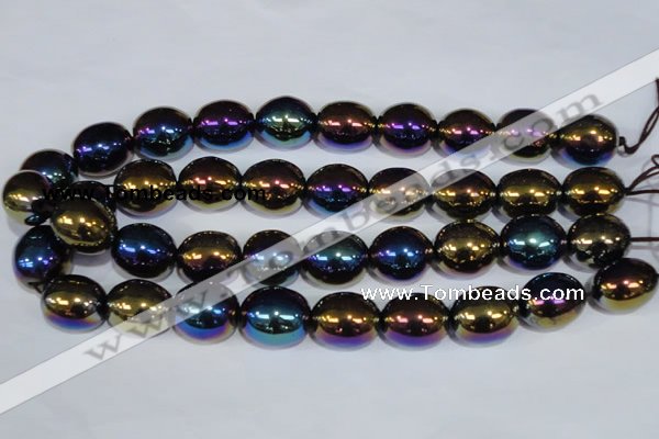 CAA854 15.5 inches 16*20mm egg-shaped AB-color black agate beads