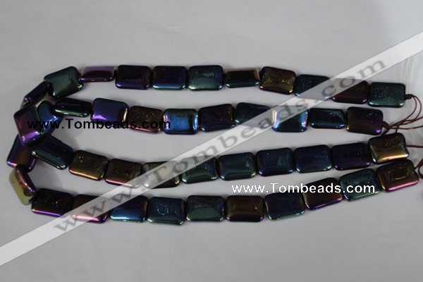 CAA861 15.5 inches 13*18mm rectangle AB-color black agate beads