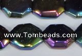 CAA862 15.5 inches 18*20mm octagonal AB-color black agate beads