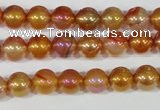 CAA869 15.5 inches 8mm round AB-color red agate beads