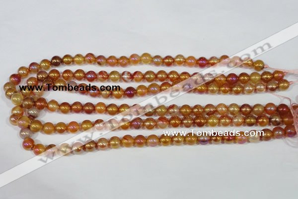 CAA869 15.5 inches 8mm round AB-color red agate beads