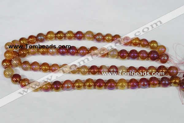 CAA870 15.5 inches 12mm round AB-color red agate beads