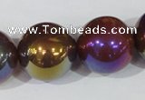 CAA875 15.5 inches 23mm round AB-color red agate beads