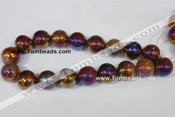 CAA875 15.5 inches 23mm round AB-color red agate beads