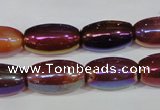 CAA879 15.5 inches 11*20mm rice AB-color red agate beads