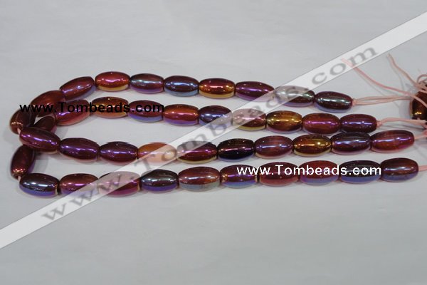 CAA879 15.5 inches 11*20mm rice AB-color red agate beads