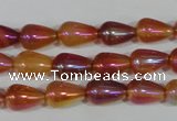 CAA880 15.5 inches 8*12mm teardrop AB-color red agate beads