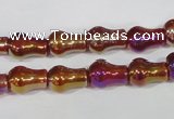 CAA881 15.5 inches 8*12mm pear-shaped AB-color red agate beads