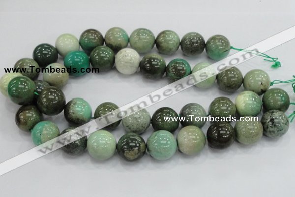 CAB02 15.5 inches 20mm round green grass agate gemstone beads