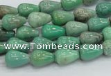 CAB03 15.5 inches 8*12mm teardrop green grass agate gemstone beads