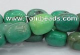 CAB04 15.5 inches 12*20mm nugget green grass agate gemstone beads