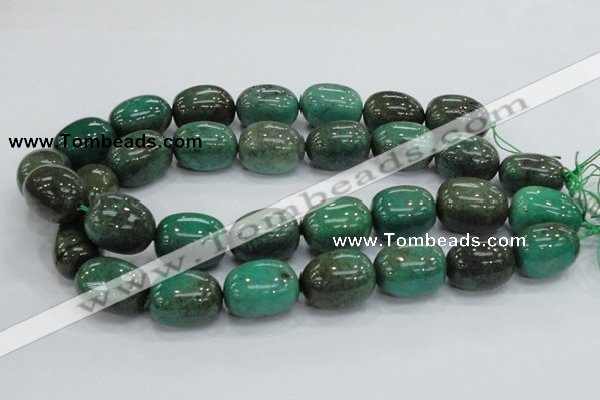 CAB05 15.5 inches 18*25mm nugget green grass agate gemstone beads