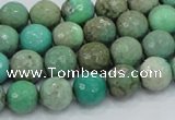 CAB08 15.5 inches 10mm faceted round green grass agate gemstone beads