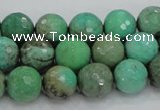 CAB09 15.5 inches 12mm faceted round green grass agate gemstone beads