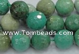 CAB10 15.5 inches 14mm faceted round green grass agate gemstone beads