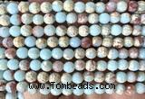 CAB1021 15 inches 6mm faceted round blue agalmatolite beads