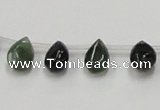 CAB127 15.5 inches 8*12mm flat teardrop moss agate gemstone beads