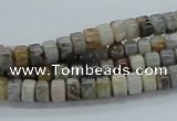 CAB138 15.5 inches 4*6mm roundel bamboo leaf agate beads