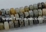 CAB139 15.5 inches 5*8mm roundel bamboo leaf agate beads