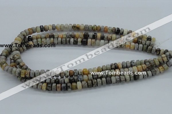 CAB139 15.5 inches 5*8mm roundel bamboo leaf agate beads