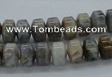 CAB140 15.5 inches 7*10mm roundel bamboo leaf agate beads