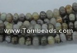 CAB141 15.5 inches 4*6mm rondelle bamboo leaf agate beads