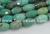 CAB19 15.5 inches 8*12mm faceted rice green grass agate beads