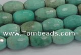 CAB20 15.5 inches 10*15mm faceted rice green grass agate beads