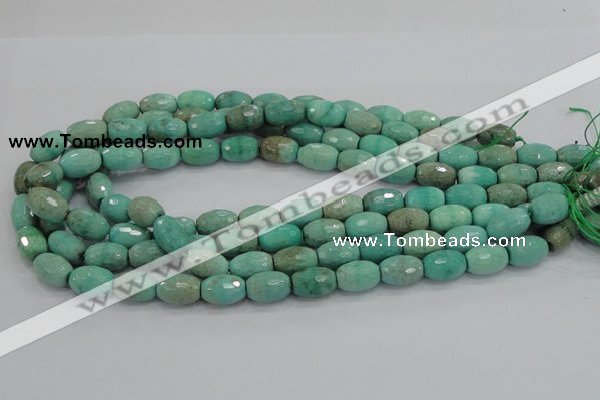 CAB20 15.5 inches 10*15mm faceted rice green grass agate beads