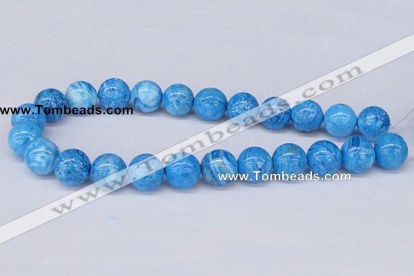 CAB224 15.5 inches 16mm round blue crazy lace agate beads