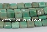 CAB26 15.5 inches 8*8mm square green grass agate gemstone beads