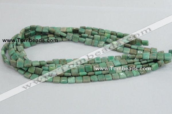 CAB26 15.5 inches 8*8mm square green grass agate gemstone beads