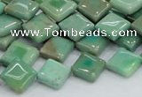 CAB27 15.5 inches 10*10mm diamond green grass agate gemstone beads