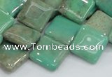 CAB28 15.5 inches 16*16mm diamond green grass agate gemstone beads