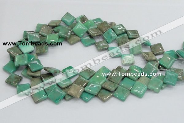 CAB28 15.5 inches 16*16mm diamond green grass agate gemstone beads