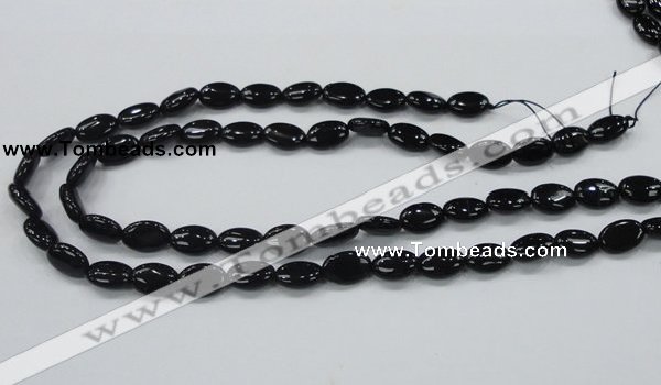 CAB318 15.5 inches 8*12mm oval black agate gemstone beads wholesale