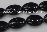 CAB319 15.5 inches 13*18mm oval black agate gemstone beads wholesale